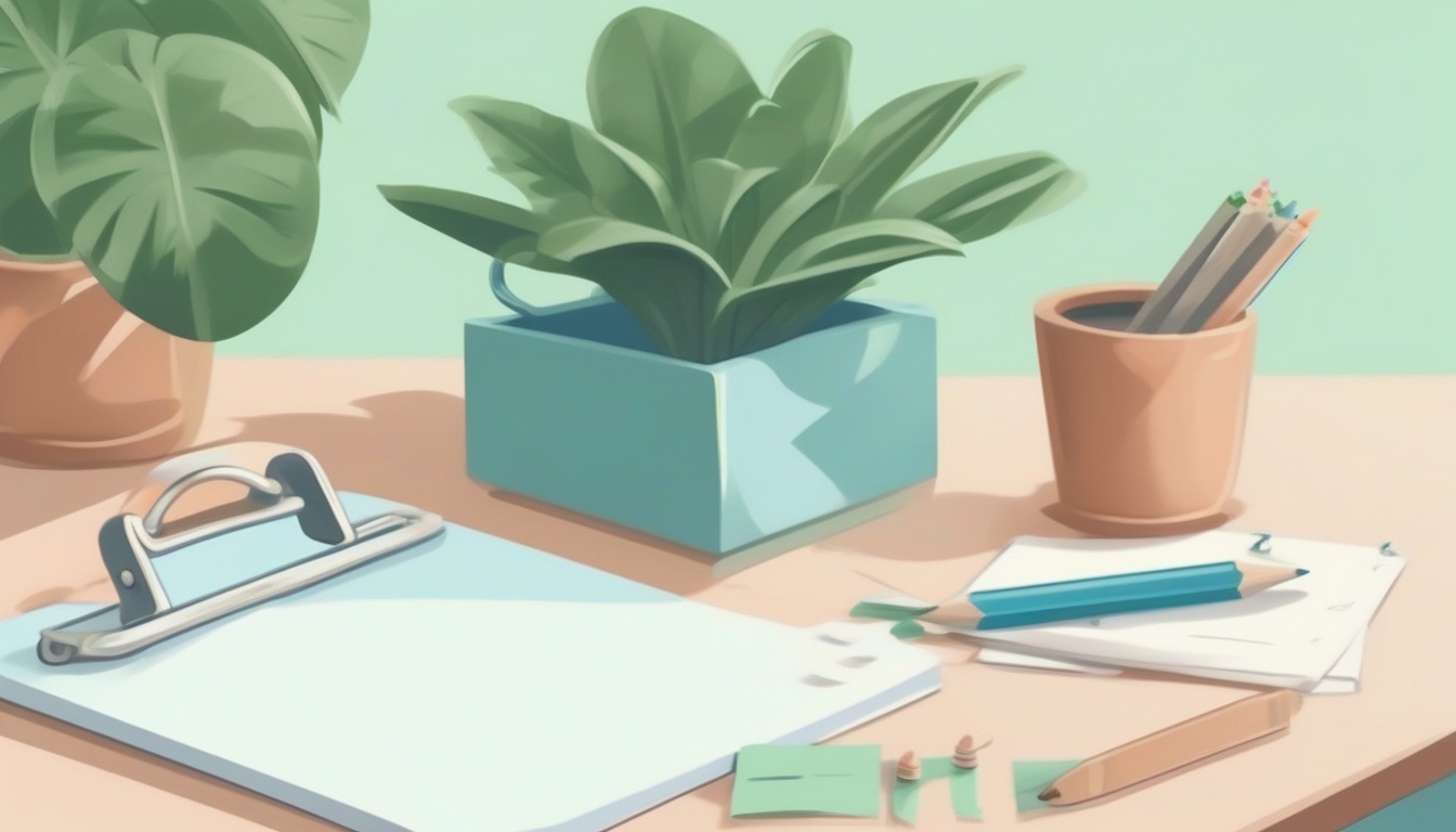 A of a checklist clipboard with soft checkmarks resting o...