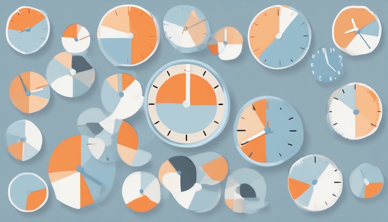 A of three different clock faces showing 12 hours