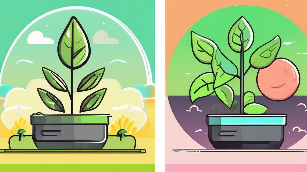 A of two contrasting scenes side by side