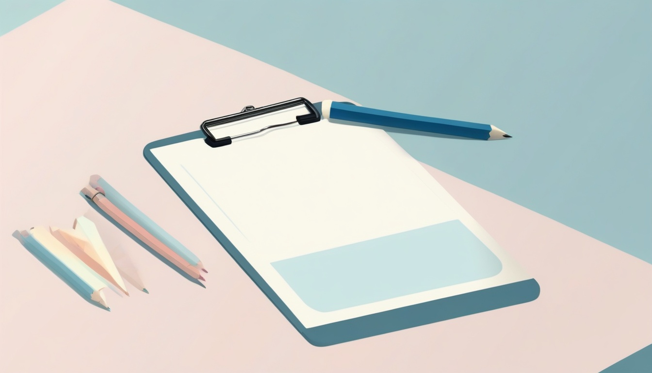 A of a clipboard with a checklist and a pencil on a clean...