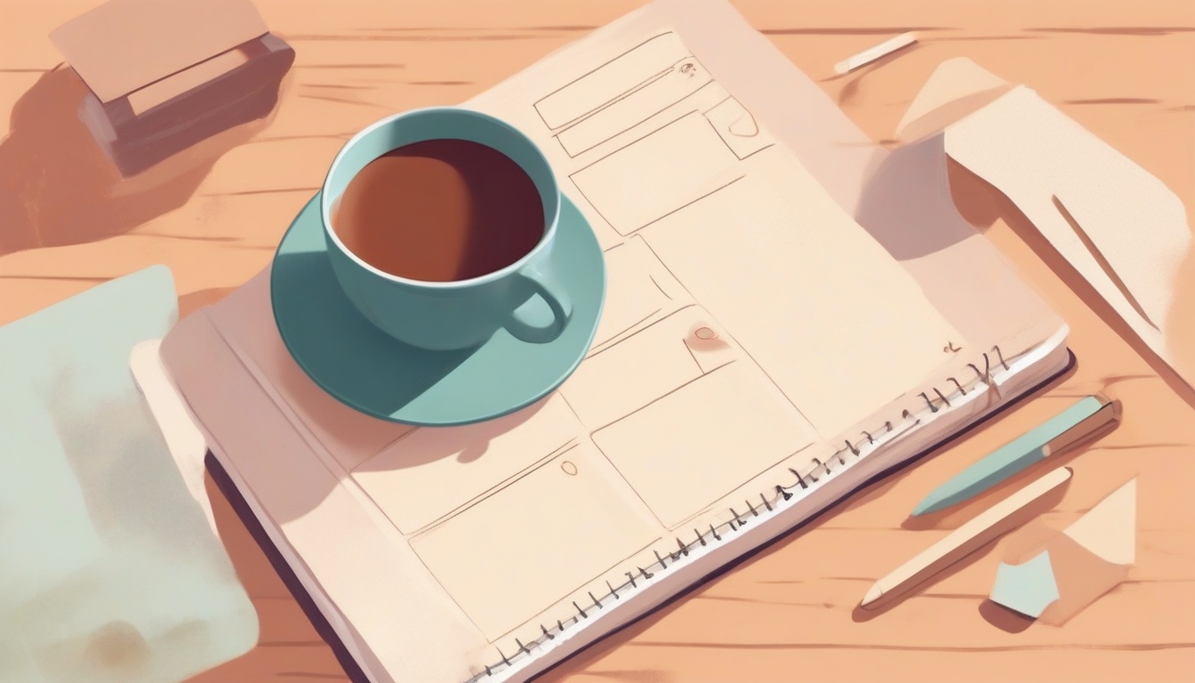 A of a daily planner with soft checkmark shapes