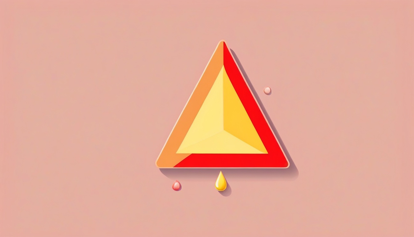 A of a caution triangle icon