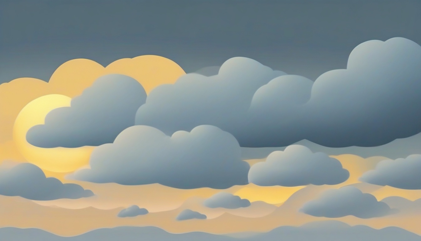 A of dark storm clouds slowly covering a bright sun