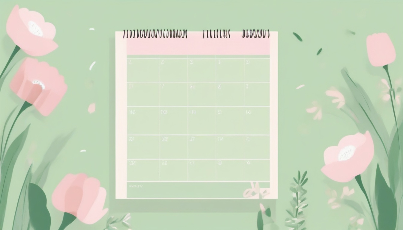 A of a calendar page with weekday columns highlighted in ...