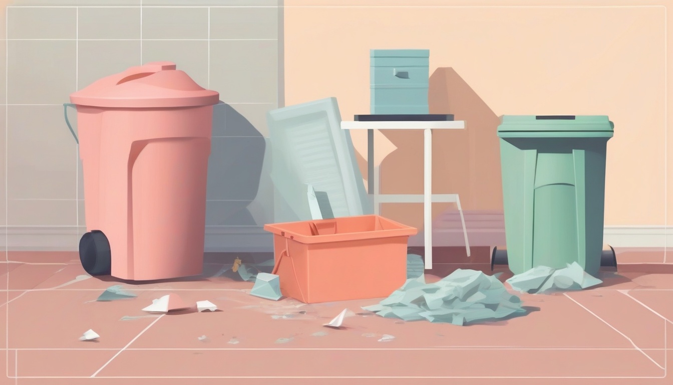 A of a warning sign next to common household pest control...