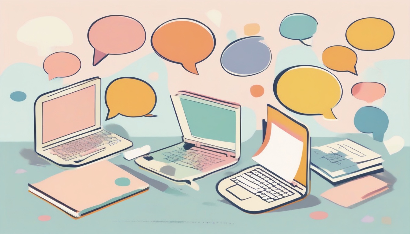 A of speech bubbles with question marks floating above an...