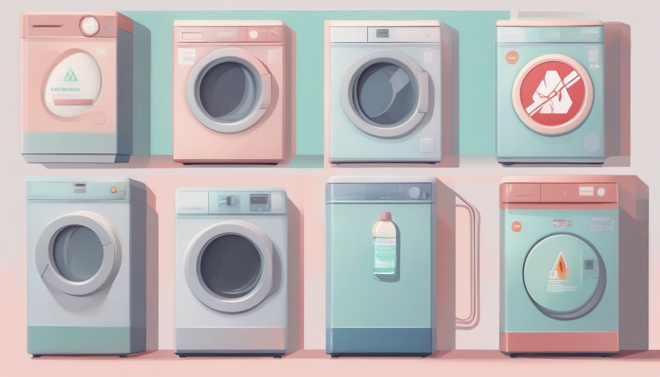 A clean, modern flat illustration of warning signs for wa...