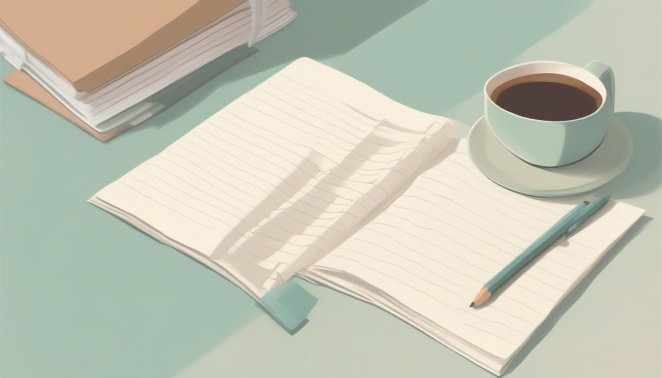 A of a small blank checklist beside a warm coffee cup on ...