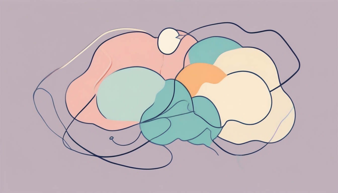 A of a thought bubble with tangled lines slowly becoming ...