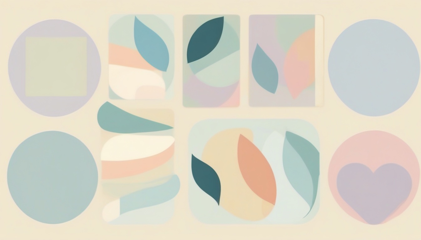 A of four soft pastel circles arranged in a square layout...