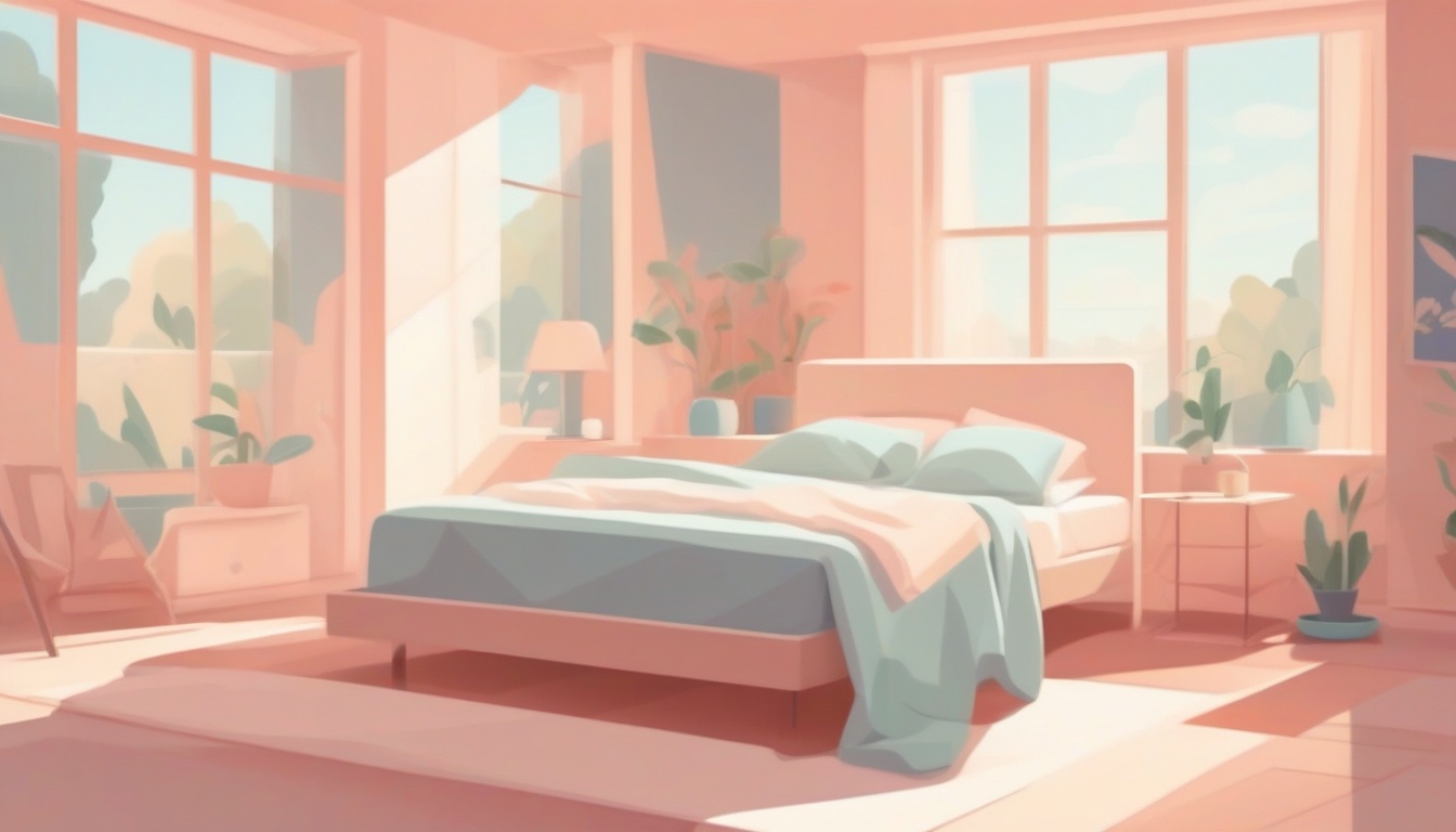 A of a clean bedroom with an air purifier