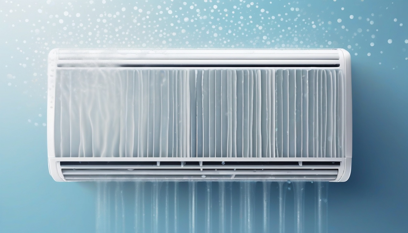 A clean modern illustration of an air conditioner filter ...