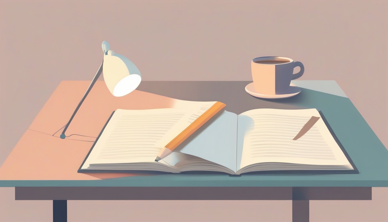 A of a soft open book with a pencil resting on its pages