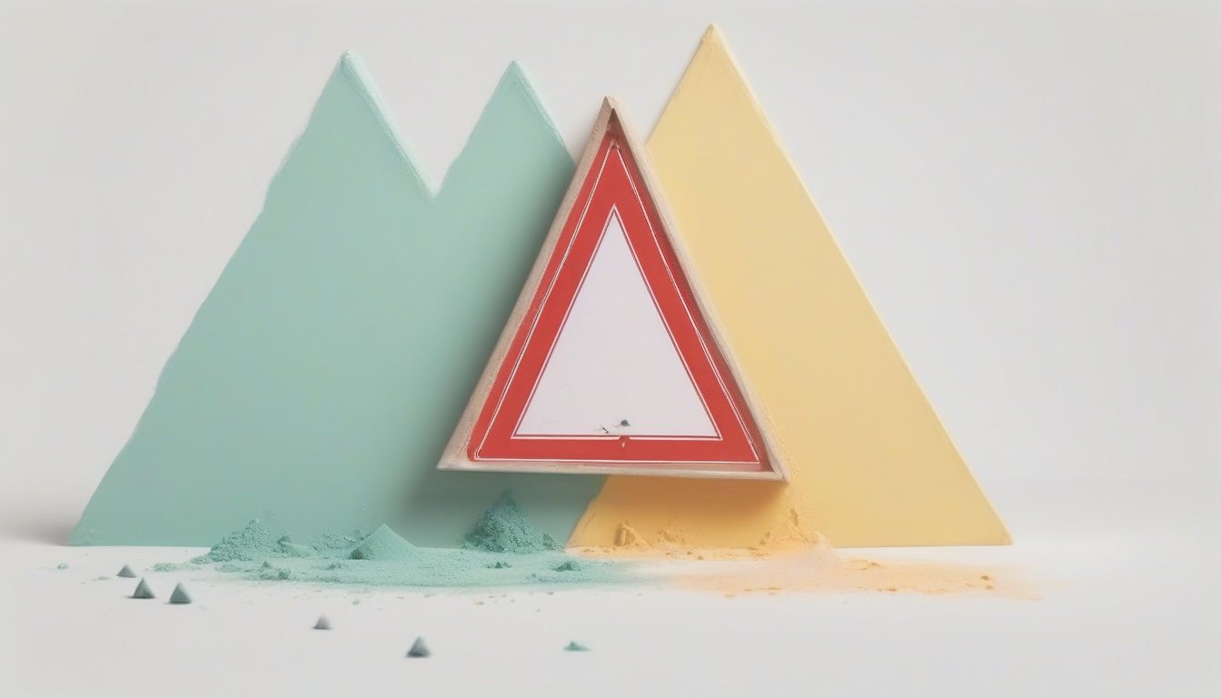 A of a warning triangle sign next to a crossed-out spray ...