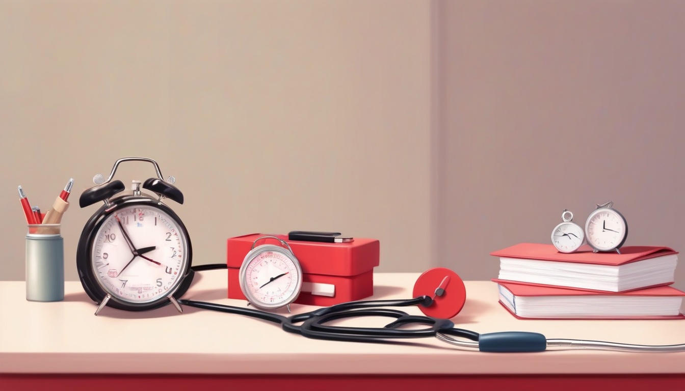 A of a red warning sign next to a stethoscope