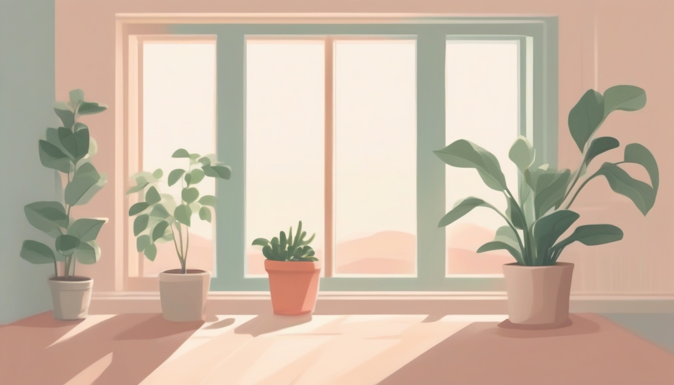 A of a finished freshly painted room with open windows