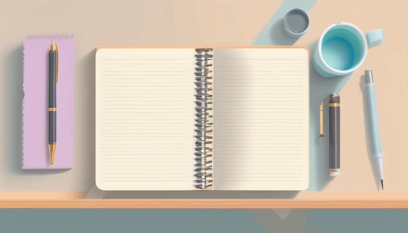 A of an open medical notebook on a clean desk with a foun...